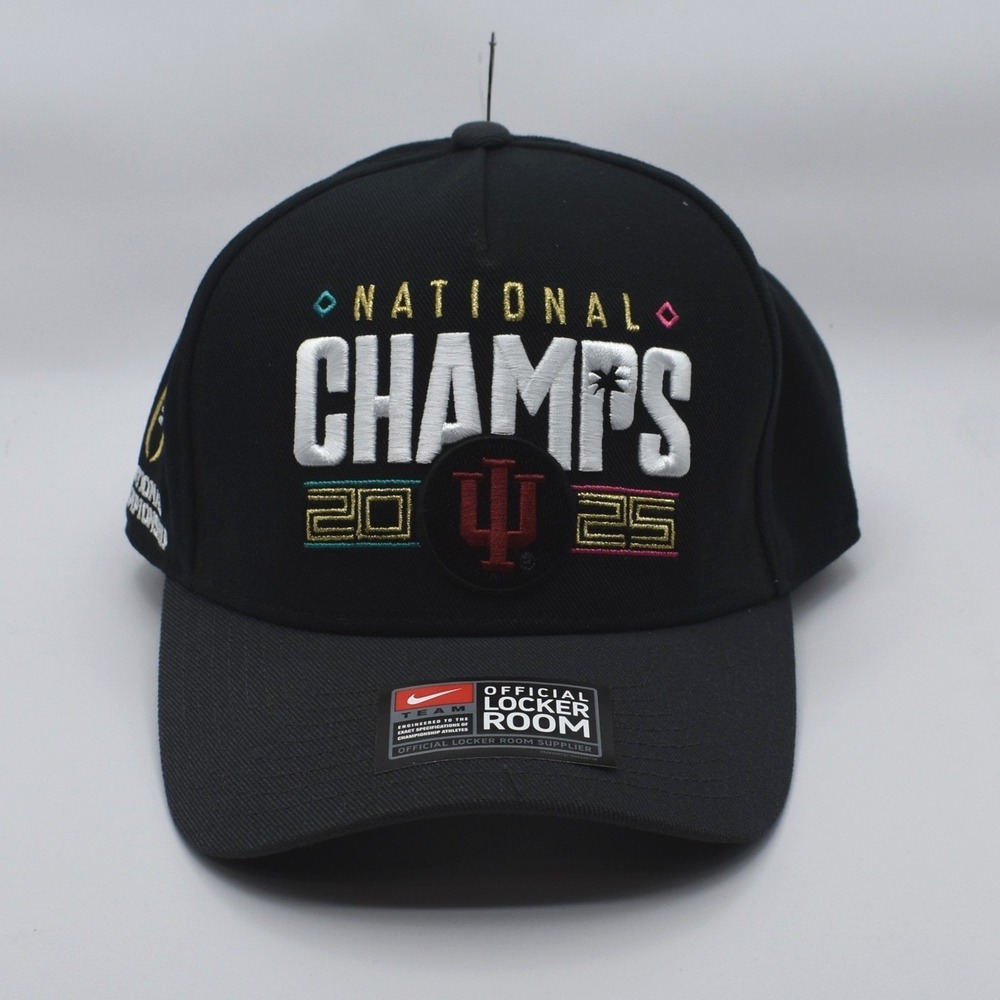 Nike Indiana Hoosiers 2025 CFP National Champs Locker Room Snapback Hat M/L NEW
